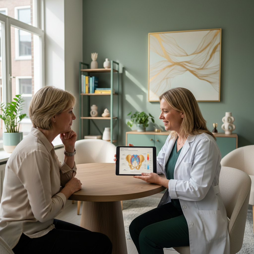 Gynaecoloog bespreekt bekkenbodem anatomie