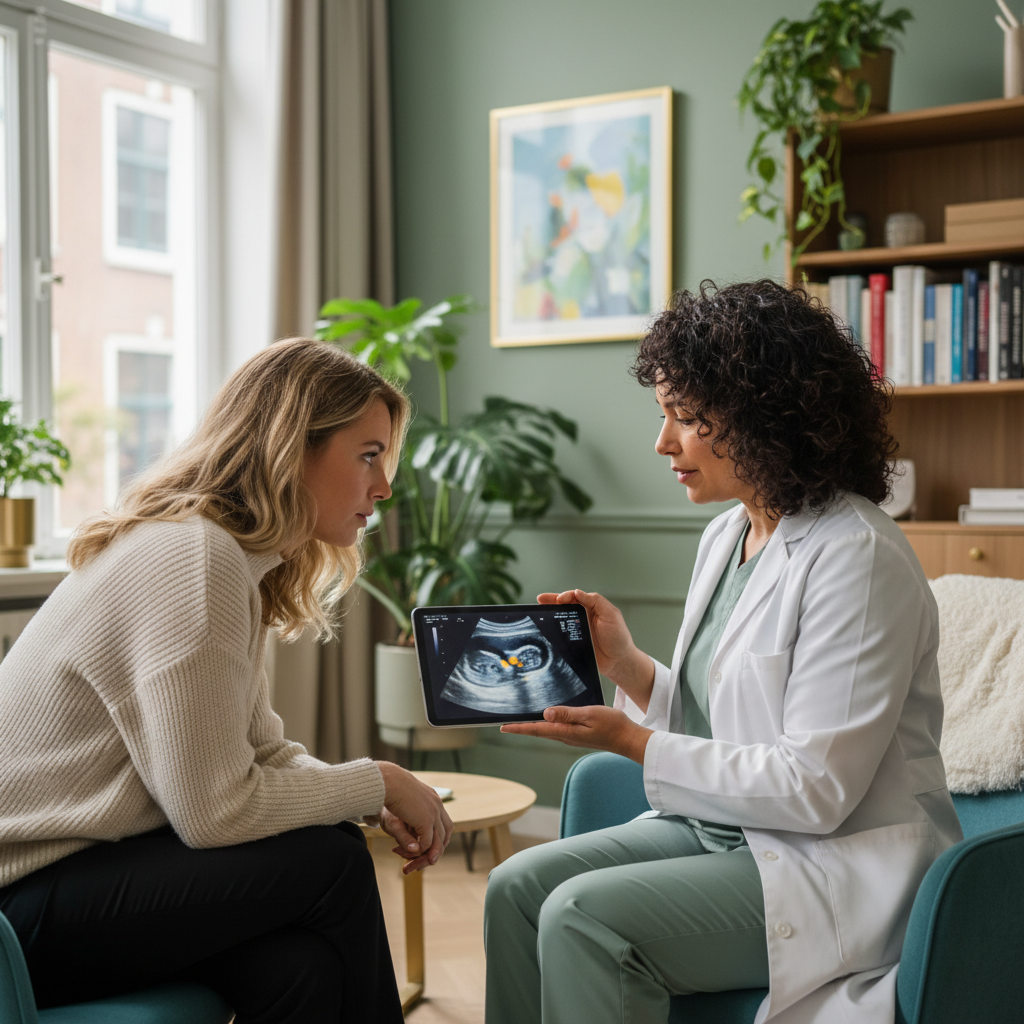 Gynaecoloog bekijkt MRI bij endometriose