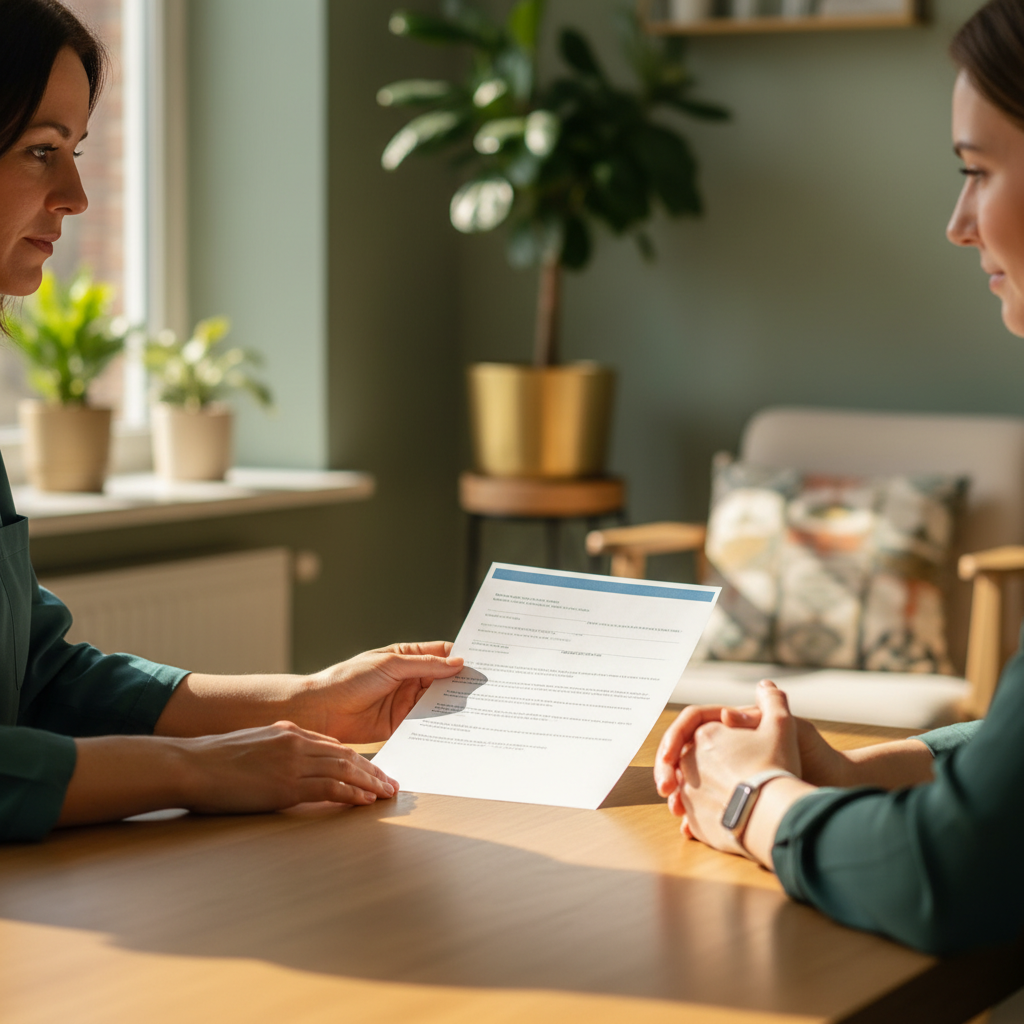 Gynaecoloog bespreekt onderzoeksresultaten met patient